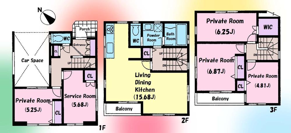 Floor plan. 33,800,000 yen, 4LDK + S (storeroom), Land area 61.38 sq m , Building area 118.4 sq m
