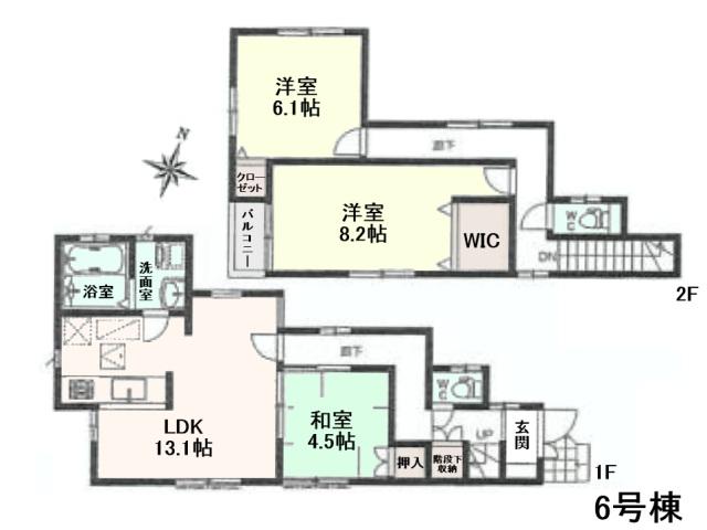 Floor plan. 23.8 million yen, 3LDK, Land area 120.41 sq m , Building area 85.28 sq m 6 Building Floor plan
