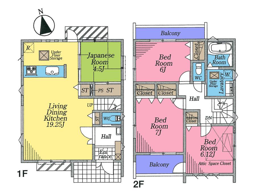Floor plan. 35,800,000 yen, 4LDK, Land area 148.58 sq m , Building area 97.8 sq m