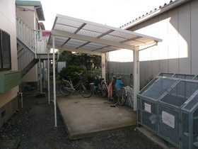 Other common areas. There are bicycle parking lot with a roof