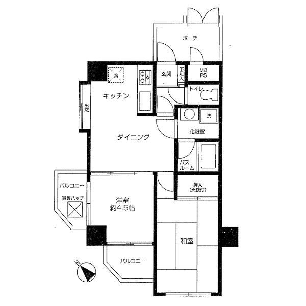 Floor plan. 2DK, Price 14.9 million yen, Occupied area 42.12 sq m