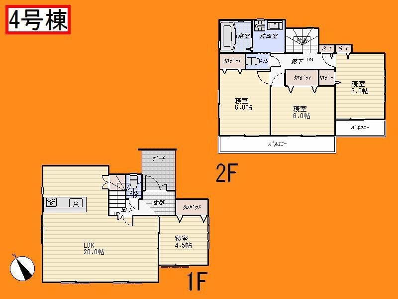 Floor plan. 34,800,000 yen, 4LDK, Land area 120.07 sq m , Building area 95.58 sq m floor plan