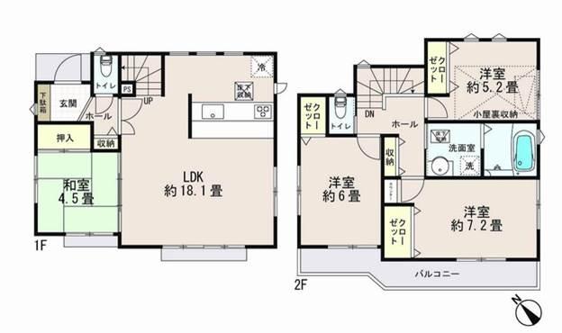 Floor plan. 31,800,000 yen, 4LDK, Land area 94.31 sq m , Building area 93.96 sq m floor plan