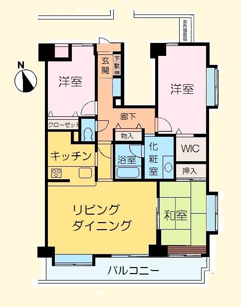 Floor plan. 3LDK, Price 17,900,000 yen, Occupied area 90.35 sq m , Balcony area 12.2 sq m spacious 90.35 sq m walk-in closet there. It is southeast angle room.