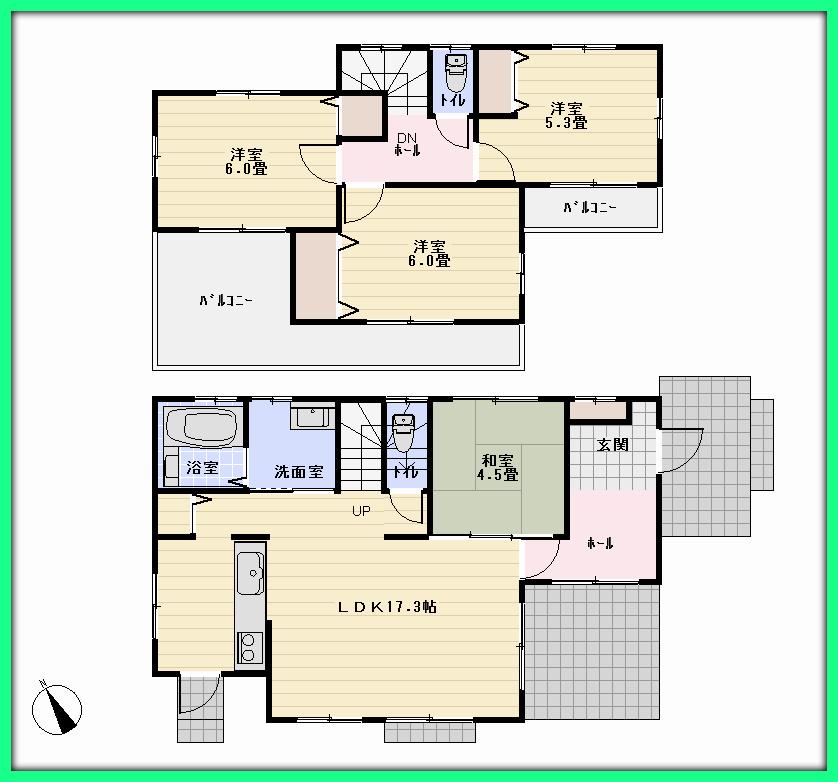 Floor plan. 43,800,000 yen, 4LDK, Land area 155.4 sq m , Building area 93.18 sq m