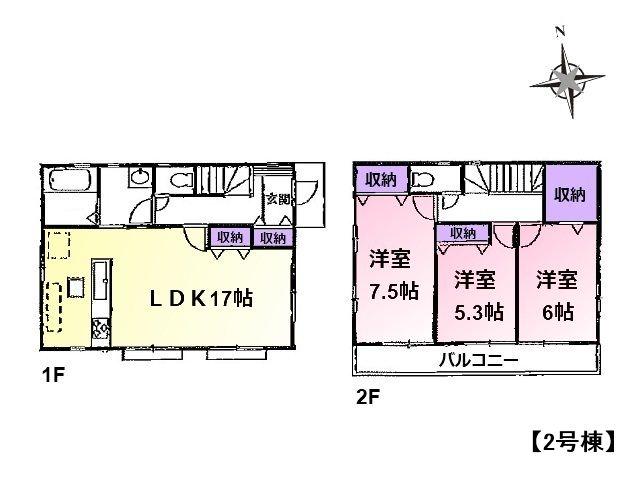 Floor plan. 34,500,000 yen, 3LDK, Land area 118.06 sq m , Building area 89.22 sq m