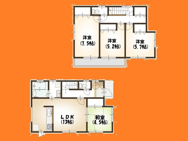 Floor plan. 29,800,000 yen, 4LDK, Land area 110 sq m , Building area 87.48 sq m