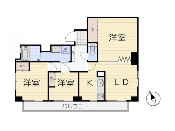 Floor plan. 3LDK, Price 29,800,000 yen, Occupied area 61.37 sq m floor plan