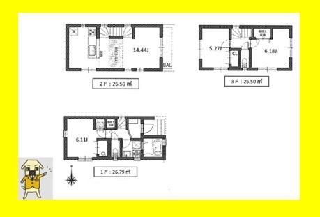 Building plan example (floor plan). Building plan example (building price 18,792,000 yen, Building area 79.79 sq m