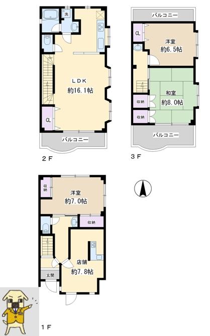 Floor plan. 37,800,000 yen, 3LDK, Land area 58.45 sq m , Building area 110.88 sq m