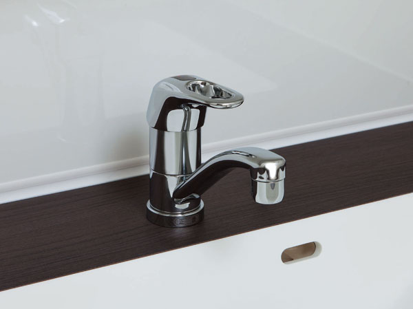 Bathing-wash room.  [Single lever mixing faucet] Impressive mixing faucet is stylish design.