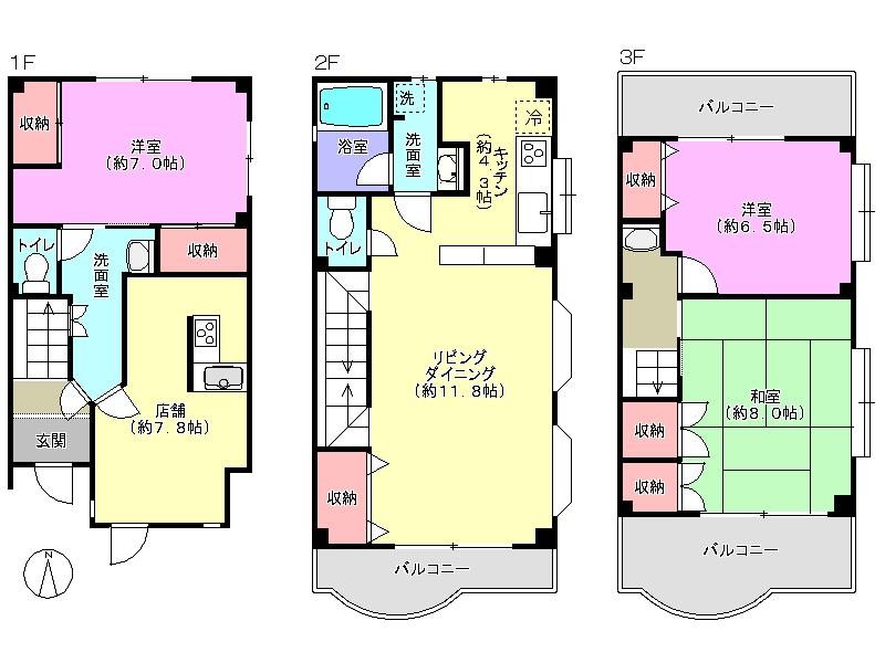 Floor plan. 37,800,000 yen, 3LDK, Land area 58.45 sq m , Building area 110.88 sq m