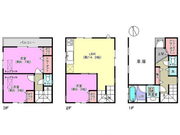 Floor plan. 37 million yen, 4LDK, Land area 46.79 sq m , Building area 81.36 sq m