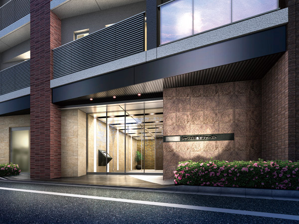 Shared facilities.  [Main entrance Rendering] From ON to OFF. Place to unwind the mind. Sophistication and dignity drifting Some of the heavy nestled. Entrance approach to nurture pride. Facing one step secluded street from Nippori Chuodori of bustle, I placed the main entrance. As you feel the pride and affection to those who live here, Luxury Ashirai natural stone on the wall, The large-format tile on the floor, And design a large canopy. A beautiful entrance elegance drifts Some of profound feeling, Color to live in elegance.
