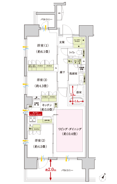 Floor: 3LDK + SIC, the occupied area: 66.84 sq m, Price: 44,015,100 yen, now on sale