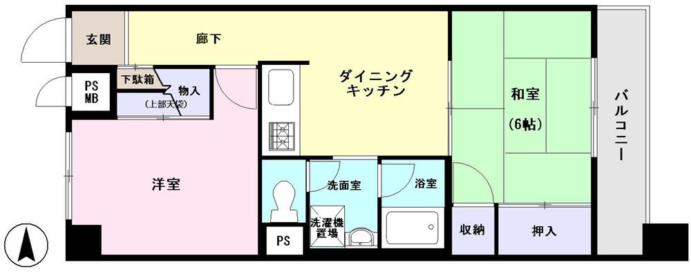 Floor plan. 2DK, Price 11 million yen, Footprint 44.1 sq m , Balcony area 4.5 sq m