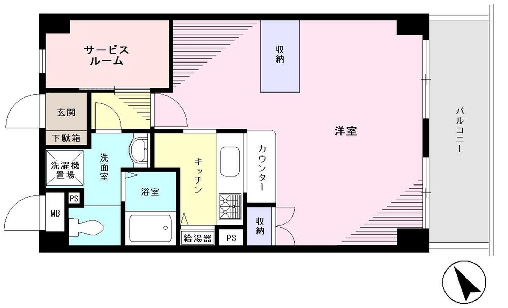 Floor plan. 1K + S (storeroom), Price 20.8 million yen, Occupied area 52.25 sq m , Balcony area 8.25 sq m