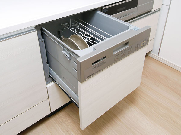 Kitchen.  [Dishwasher] On the dishwasher is finished beautifully simple, Standard equipped with a dishwasher of the compact with sanitary and water-saving effect. Low noise ・ Energy-saving, Smooth cleaning ・ You can to dryness.