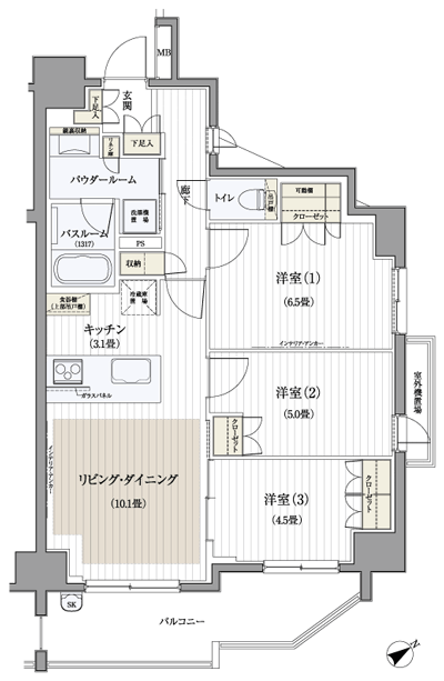 Floor: 3LDK, occupied area: 67.51 sq m, Price: 42,100,000 yen, now on sale