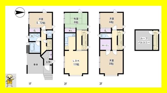 Floor plan. 42 million yen, 4LDK, Land area 55.09 sq m , Building area 93.45 sq m