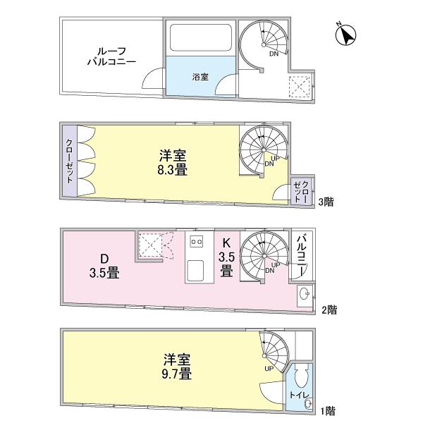 Floor plan. 27,800,000 yen, 2DK, Land area 23.33 sq m , Building area 53.4 sq m 2DK type