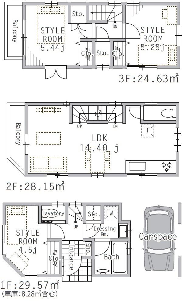 Floor plan. 28.8 million yen, 3LDK, Land area 41.72 sq m , Building area 82.35 sq m floor plan