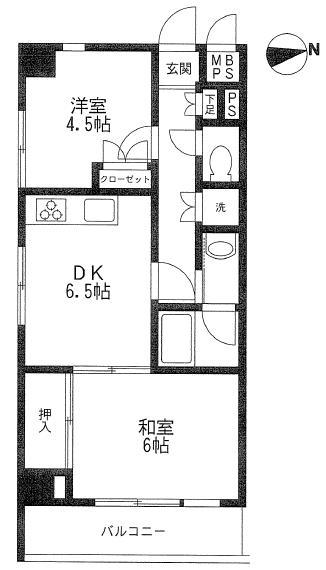 Floor plan. 2DK, Price 14.8 million yen, Occupied area 40.32 sq m