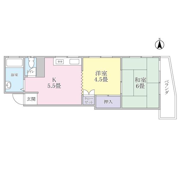 Floor plan. 2K, Price 10.5 million yen, Occupied area 31.99 sq m , Balcony area 3.3 sq m 2K type Occupied area 31.99 sq m