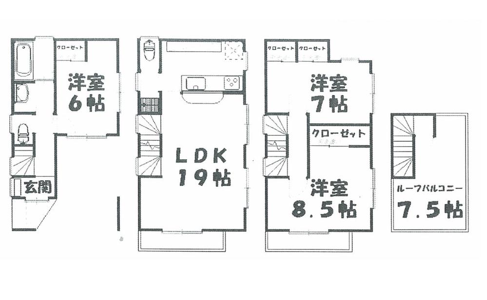 Floor plan. 45,800,000 yen, 3LDK, Land area 53.01 sq m , Building area 95.67 sq m floor plan