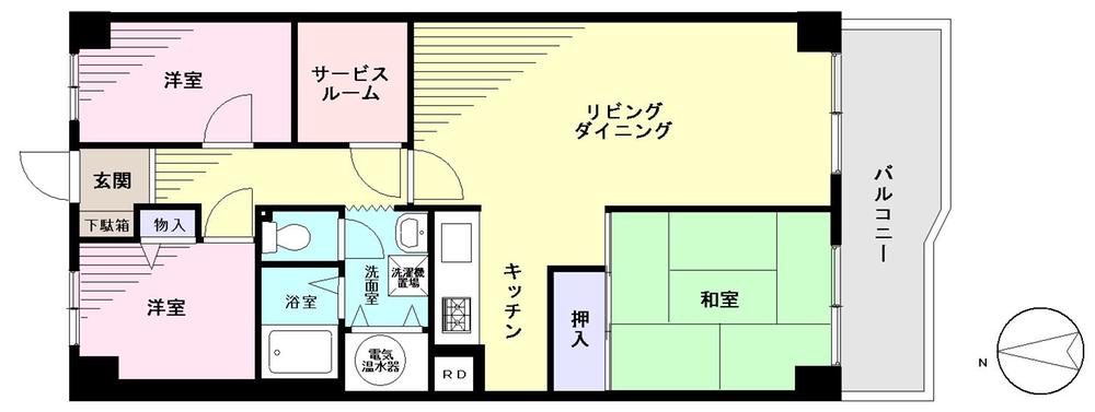 Floor plan. 3LDK + S (storeroom), Price 22,800,000 yen, Footprint 72 sq m , Balcony area 8.2 sq m