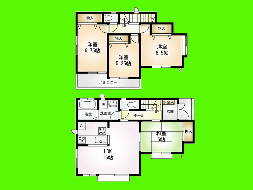 Floor plan. 48,800,000 yen, 4LDK, Land area 97.94 sq m , Building area 93.98 sq m