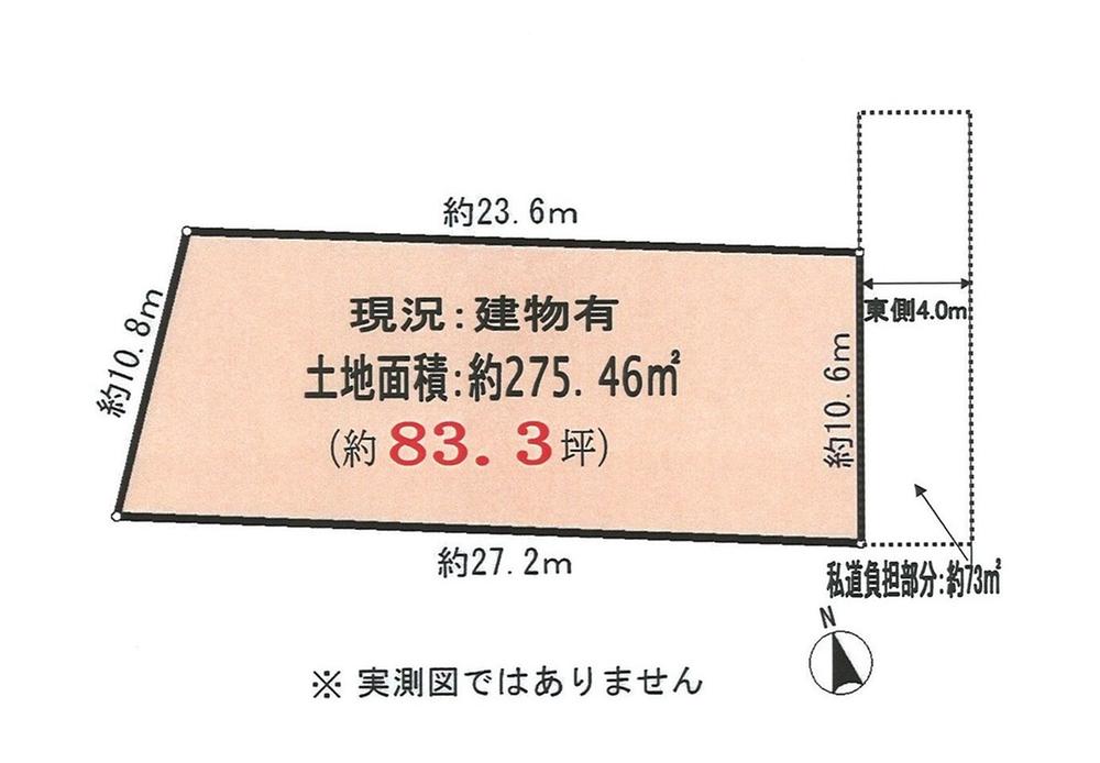 Compartment figure. Land price 89,700,000 yen, Land area 275.46 sq m