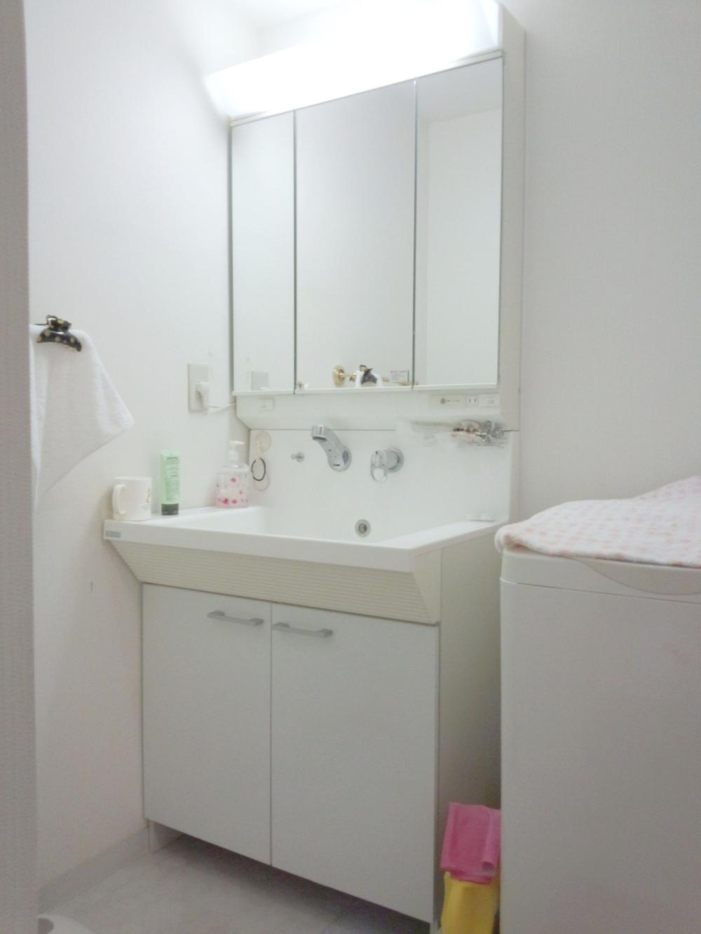 Wash basin, toilet. Bathroom vanity