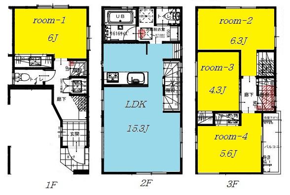 Floor plan. (B Building), Price 29,800,000 yen, 2LDK+2S, Land area 47.12 sq m , Building area 100.83 sq m