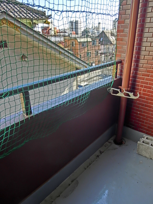 Balcony. With clothesline hardware