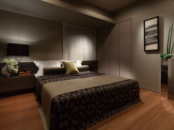 Living.  [Master bedroom] Bedroom, It was aimed at fine peace space such as hotel suites. The end of the day, Calm coordination that will hospitality in deep repose.