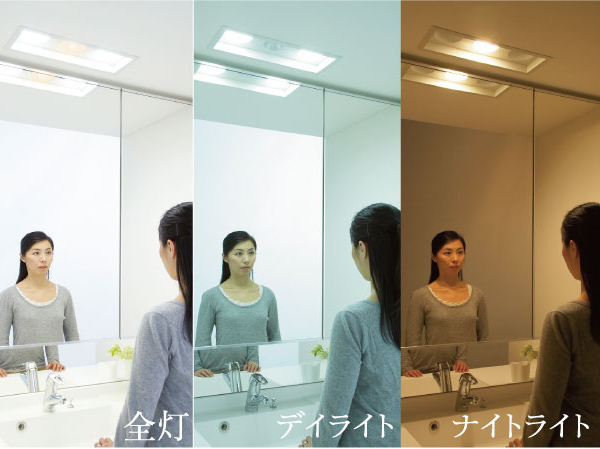 Bathing-wash room.  [Beautiful Light] Makeup illumination considered optimal light.