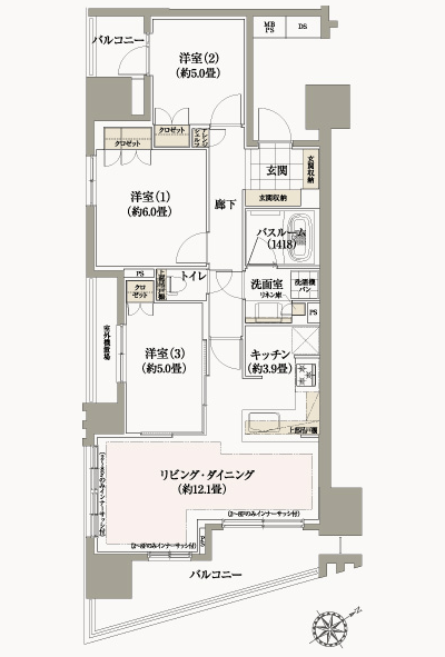 Floor: 3LDK, occupied area: 72.57 sq m, Price: 45,300,000 yen ・ 47,800,000 yen, now on sale