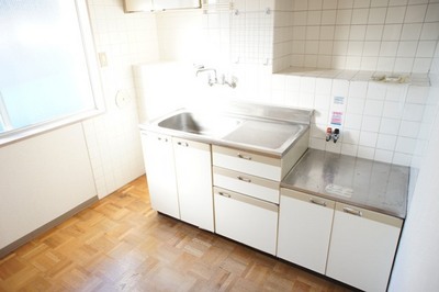 Kitchen. Two-burner gas stove can be installed