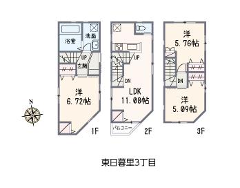 Floor plan. 35,800,000 yen, 3LDK, Land area 38.84 sq m , Building area 70.72 sq m