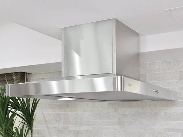 Kitchen.  [Range food] Care is simple look and adopt a stylish range hood. By the rectification plate, Firmly exhaust smoke and heat.  ※ 60B ・ 65C ・ 65D ・ 70E type is filter-less.