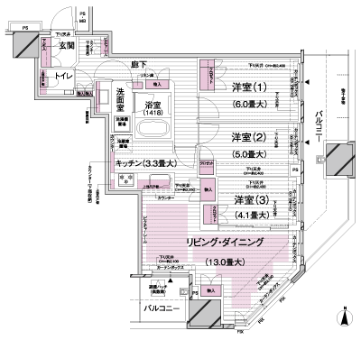 Floor: 3LDK, occupied area: 75.35 sq m, Price: 47,655,000 yen, now on sale
