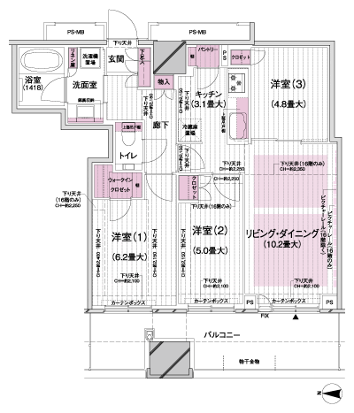 Floor: 3LDK + WIC, the occupied area: 67.24 sq m, Price: 47,810,000 yen, now on sale