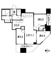 Floor: 3LDK + WIC, the occupied area: 66.86 sq m, Price: 45,447,000 yen, now on sale