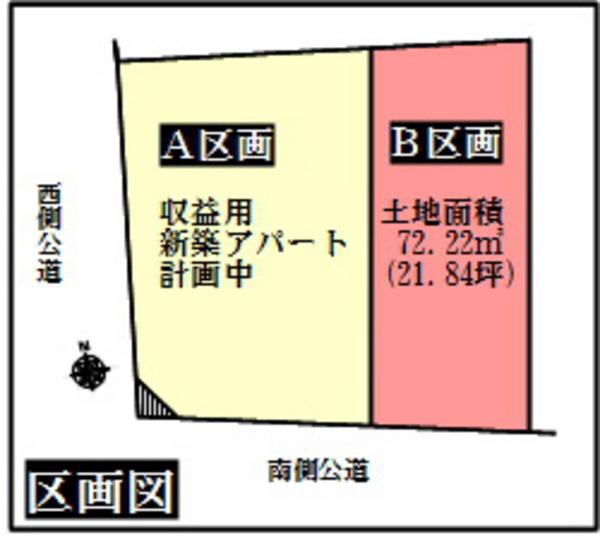 Compartment figure. Land price 31,600,000 yen, Land area 72.22 sq m