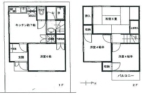 Floor plan. 28,900,000 yen, 4DK, Land area 50.57 sq m , Building area 59.78 sq m