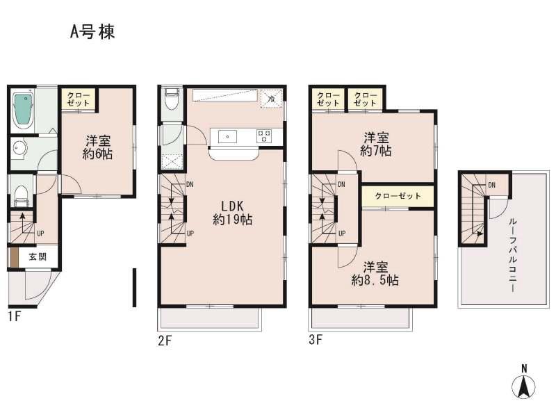Floor plan. 45,800,000 yen, 3LDK, Land area 53.01 sq m , Building area 105.79 sq m floor plan