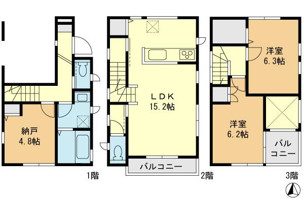 Floor plan. 42,800,000 yen, 2LDK+S, Land area 58.09 sq m , Building area 92.32 sq m