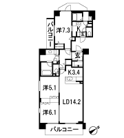 Floor: 3LDKK (2LDK + 1K), the occupied area: 95.32 sq m, Price: 57,900,000 yen, now on sale