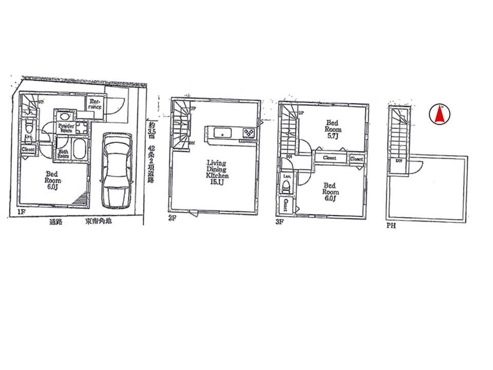 Floor plan. 42,800,000 yen, 3LDK, Land area 46.17 sq m , Building area 81.03 sq m